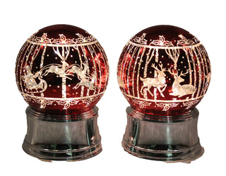 WATERBALL SLEIGH & DEER - LED GLITTER GLOBE