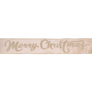 10 CM GOLD 'MERRY CHRISTMAS' VELVET RIBBON