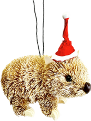AUSSIE CHRISTMAS HANGING ORNAMENT - WOMBAT 7-9CM