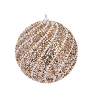 EXTRA LARGE CHAMPAGNE PEARL SWIRL BAUBLE