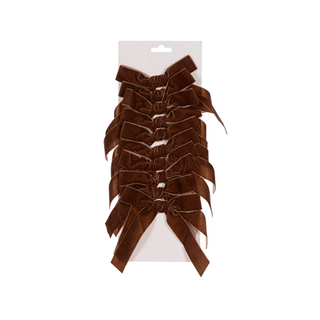 SET/10 5 CM BROWN VELVET BOWS