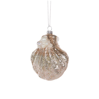 METALLIC CLAM WITH PEARLS ORNAMENT