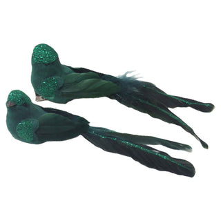 EMERALD GREEN BIRD CLIP ON