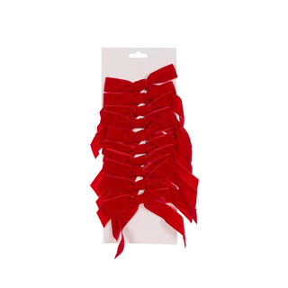 SET/10 5 CM RED VELVET BOWS