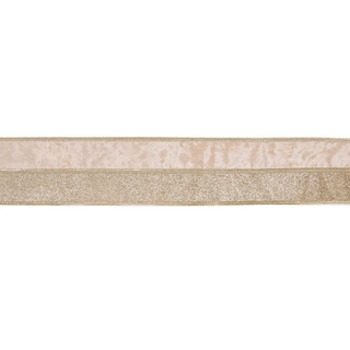 10 CM DUSTY PINK AND CHAMPAGNE DOUBLE LAYERED VELVET RIBBON