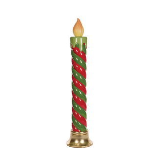 LED RED AND GREEN SWIRL CANDLE - 112.5CM