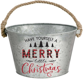 METAL MERRY CHRISTMAS BUCKET