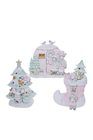 CHRISTMAS MICE LED HOUSES - 3 VARIANTS