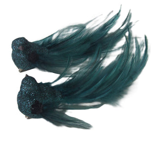 PEACOCK BLUE BIRD CLIP ON