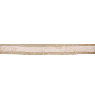 6.3 CM DUSTY PINK AND CHAMPAGNE DOUBLE STRIPED VELVET RIBBON