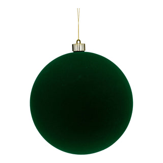 20CM FLOCKED GREEN BAUBLE