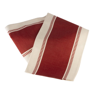 DELUXE RED WHITE STRIPED TABLE RUNNER