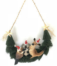 AUSSIE CHRISTMAS DECORATION - AUSSIE DOOR HANGER x3 ANIMALS 40CM