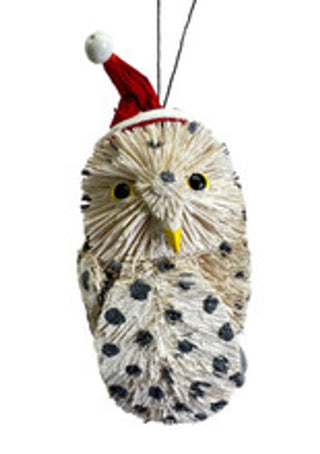 AUSSIE CHRISTMAS HANGING ORNAMENT - WHITE OWL 7-9CM