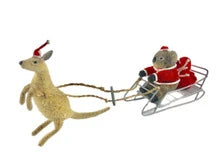 SINGLE BOOMER PULLING SLEIGH WITH KOALA SANTA 25CM