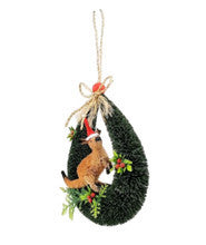 AUSSIE CHRISTMAS DOOR HANGER WREATH - KANGAROO 15CM