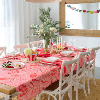 TABLECLOTH - LINEN - TRAILING NATIVES - MEDIUM 138CM X 240CM