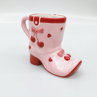 CHERRY BOOT MUG PINK - 12CM