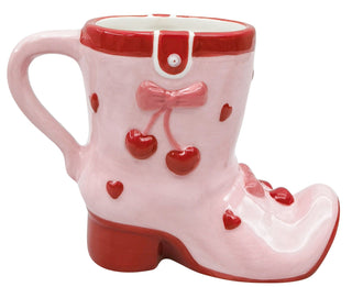 CHERRY BOOT MUG PINK - 12CM