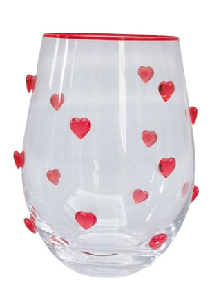 KAYA HEART STEMLESS GLASS RED - 12CM 