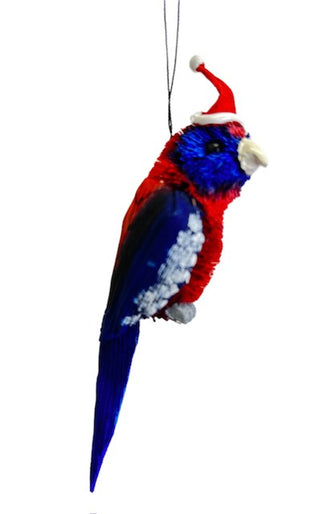 AUSSIE CHRISTMAS HANGING ORNAMENT - CRIMSON ROSELLA 7-9CM