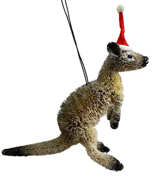 AUSSIE CHRISTMAS HANGING ORNAMENT - KANGAROO GREY 7-9 CM