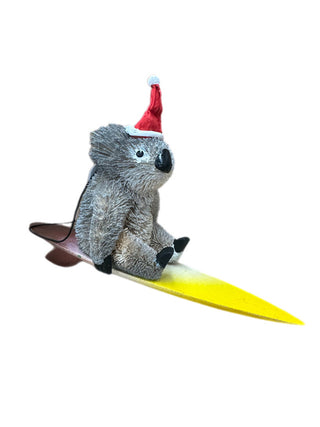 AUSSIE CHRISTMAS HANGING ORNAMENT - SURFING KOALA 12CM
